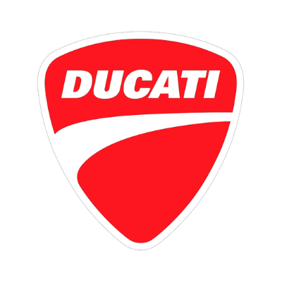 Ducati white-and-red emblem — the logotype used for the racing section from 1998