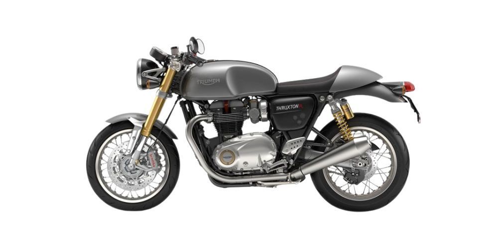 A 2017 Triumph Thruxton 1200 R motorcycle is shown on a white background.
